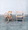 Handgefertigtes französisches Beistellstuhl Set aus Eiche, Frankreich, 1950er, 2er Set 1