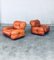 Mid-Century Modern Italian Leather Lounge Chair Set, 1970s, Set of 2 25