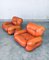 Mid-Century Modern Italian Leather Lounge Chair Set, 1970s, Set of 2 22
