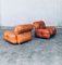 Mid-Century Modern Italian Leather Lounge Chair Set, 1970s, Set of 2, Image 24