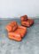 Mid-Century Modern Italian Leather Lounge Chair Set, 1970s, Set of 2, Image 16
