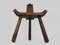 Brutalistic Tripod Chair in Raw Wood, 1960s, Image 7