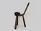 Brutalistic Tripod Chair in Raw Wood, 1960s, Image 4