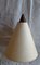 Lampada da soffitto vintage regolabile in altezza con supporto e contrappeso in teak con paravento in carta color crema, anni '70, Immagine 2