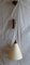 Lampada da soffitto vintage regolabile in altezza con supporto e contrappeso in teak con paravento in carta color crema, anni '70, Immagine 1
