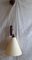 Lampada da soffitto vintage regolabile in altezza con supporto e contrappeso in teak con paravento in carta color crema, anni '70, Immagine 5