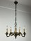 5-Light Bronze Chandelier, Italy, 1960s 1