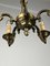 Lámpara de araña de bronce de 5 luces, Italia, años 60, Imagen 6