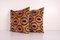 Pink Silk Ikat Velvet Bronze Cushion Covers, Set of 2, Image 2