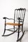 Italian Ebonized Parigina Rocking Armchair by Fratelli Levaggi for Chiavari, 1950s 4