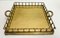 Vintage Chinoiserie Brass Faux Bamboo Serving Tray, 1970s 1