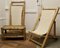 Grandes Chaises Longues en Bambou avec Table Basse, 1960s, Set de 3 5