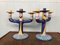 Italienische Kerzenhalter aus handbemalter Keramik, 1960er, 2er Set 22