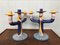 Italian Candleholders in Hand Painted Ceramic, 1960s, Set of 2 1