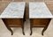 Mid-Century Walnut Nightstands with Drawers and Marble Tops, 1950s, Set of 2 8