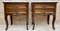 Mid-Century Walnut Nightstands with Drawers and Marble Tops, 1950s, Set of 2, Image 1