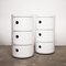 Vintage White Plastic Modular Cabinets attributed to Anna Castelli Ferrieri for Kartell, 1970s, Set of 2 2