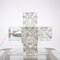 Lampada da scrivania a forma di cubo scultoreo in vetro di Murano attribuita ad Albano Poli per Poliarte, Italia, anni '70, Immagine 2