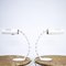 Lampade da tavolo vintage bianche rettangolari con flessione statica delle vertebre, anni '70, set di 2, Immagine 4
