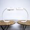 Lampade da tavolo vintage bianche rettangolari con flessione statica delle vertebre, anni '70, set di 2, Immagine 1