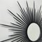 Brutalist Black Wrought Iron Sunburst Mirror, France, 1950s 12