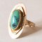 Art Nouveau 14k Yellow Gold Turquoise Ring, 1920s 2