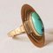 Art Nouveau 14k Yellow Gold Turquoise Ring, 1920s 8