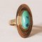 Art Nouveau 14k Yellow Gold Turquoise Ring, 1920s, Image 9