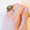 Art Nouveau 14k Yellow Gold Turquoise Ring, 1920s 13