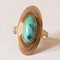 Art Nouveau 14k Yellow Gold Turquoise Ring, 1920s 3