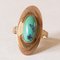 Art Nouveau 14k Yellow Gold Turquoise Ring, 1920s, Image 3