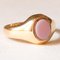 English 18k Yellow Gold with Agate Signet Ring, 1896 7