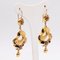 18k Yellow Gold with Enamels and Rubies Earrings, 900s, Set of 2 2