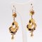 18k Yellow Gold with Enamels and Rubies Earrings, 900s, Set of 2, Image 2