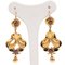 18k Yellow Gold with Enamels and Rubies Earrings, 900s, Set of 2 1