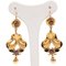 18k Yellow Gold with Enamels and Rubies Earrings, 900s, Set of 2, Image 1