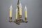 Neoclassical French Silver Color Brass Four-Light Chandelier, 1920s, Image 12
