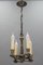 Neoclassical French Silver Color Brass Four-Light Chandelier, 1920s, Image 6