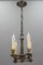 Lampadario neoclassico a quattro luci in ottone argentato, Francia, anni '20, Immagine 8