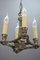 Lampadario neoclassico a quattro luci in ottone argentato, Francia, anni '20, Immagine 7