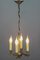 Lampadario neoclassico a quattro luci in ottone argentato, Francia, anni '20, Immagine 10