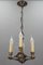 Neoclassical French Silver Color Brass Four-Light Chandelier, 1920s, Image 5