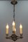 Lámpara de araña francesa neoclásica de latón con cuatro luces, años 20, Imagen 4
