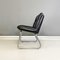 Moderne italienische Stühle aus schwarzem Leder & verchromtem Stahl, 1970er, 4 . Set 5