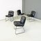 Modern Italian Black Leather and Chromed Steel Chairs, 1970s, Set of 4, Image 2