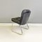 Moderne italienische Stühle aus schwarzem Leder & verchromtem Stahl, 1970er, 4 . Set 7