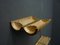 Estantería de pared con espejo Mid-Century de bambú y caja plegable, años 50. Juego de 3, Imagen 12