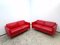 Ds 118 Real Leather Sofas Garnitur in the Color Red from de Sede, Set of 2 11