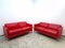 Ds 118 Real Leather Sofas Garnitur in the Color Red from de Sede, Set of 2 1