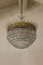 Vintage Empire Crystal Suspension Chandelier with 5 Lights, 1940s 1